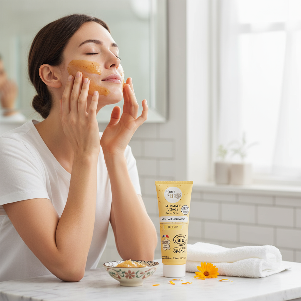Gommage Visage Miel Calendula Bio - Exfoliation Douce Apaisante