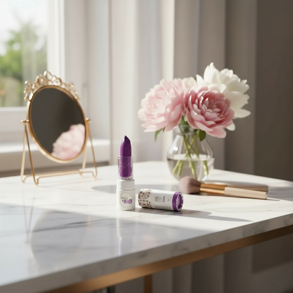 Rouge à lèvres brillant bio Born to Bio couleur prune