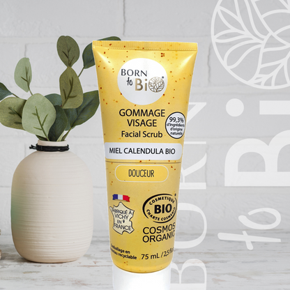 Gommage Visage Miel Calendula Bio - Exfoliation Douce Apaisante